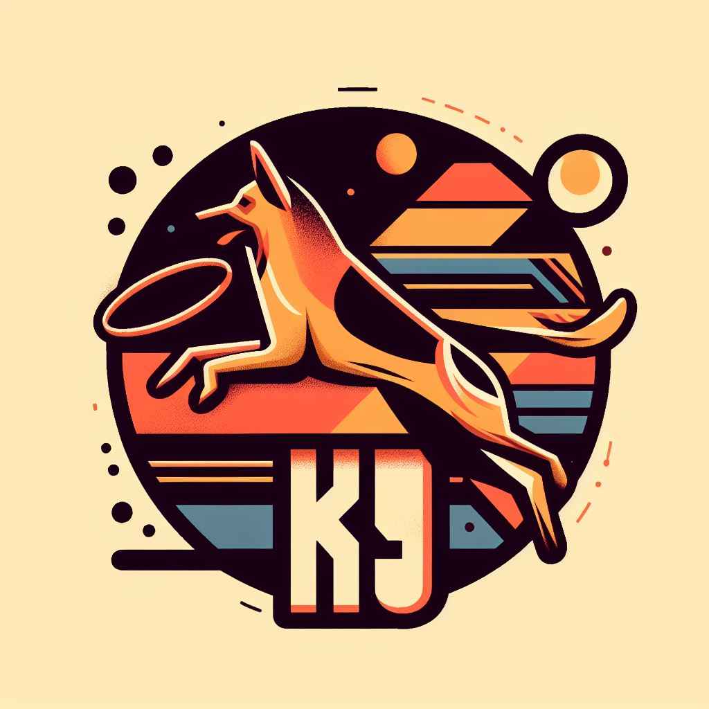 K9 dog jump in circle logo