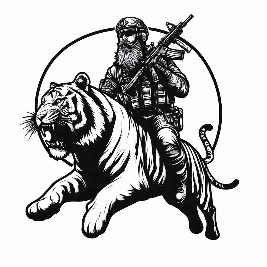 Airsoft shooter tiger patch design