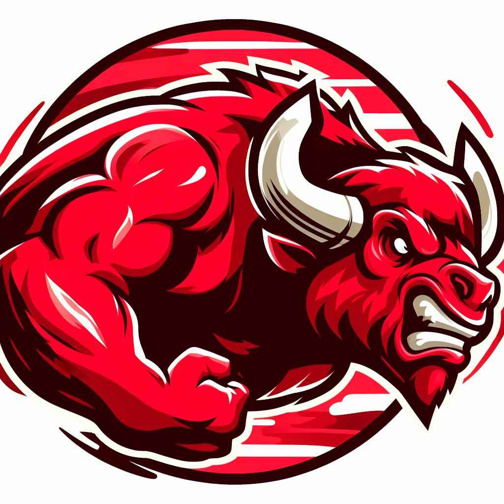 Angry red bison patch design