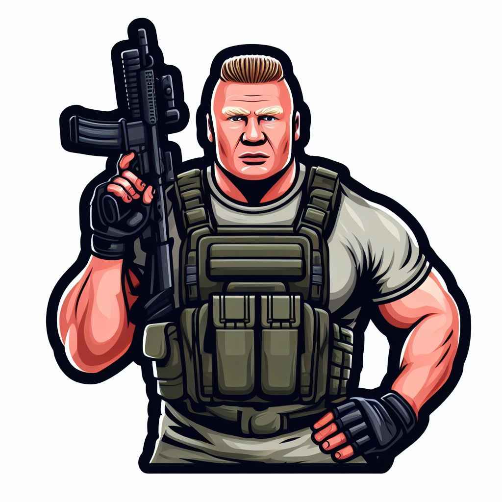 Brock Lesnar tactical cartoon design