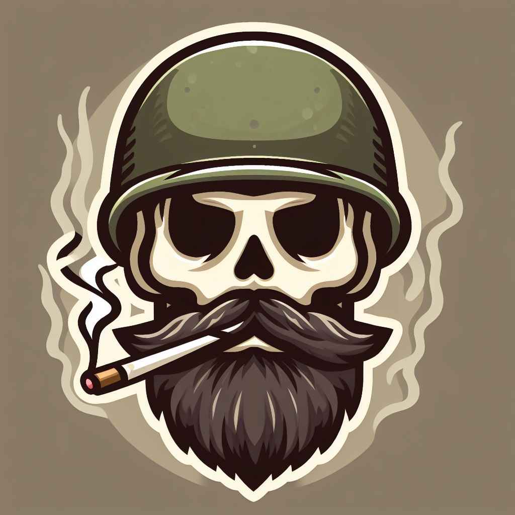 Tactical skull smoking patch design