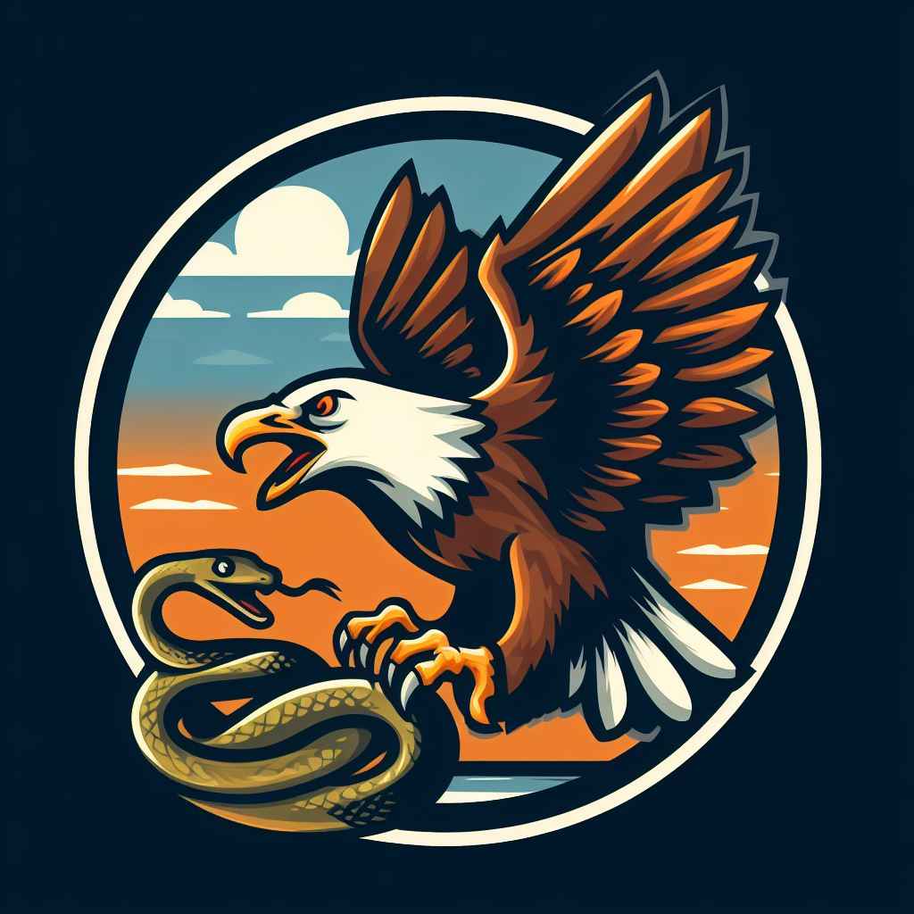 Eagle hunting snake patch design