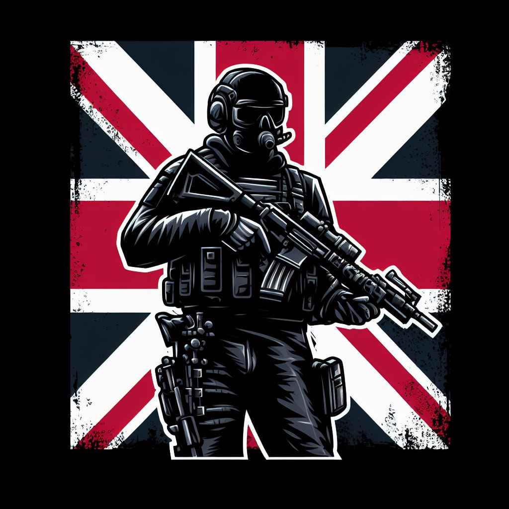 Airsoft shooter UK flag Patch design
