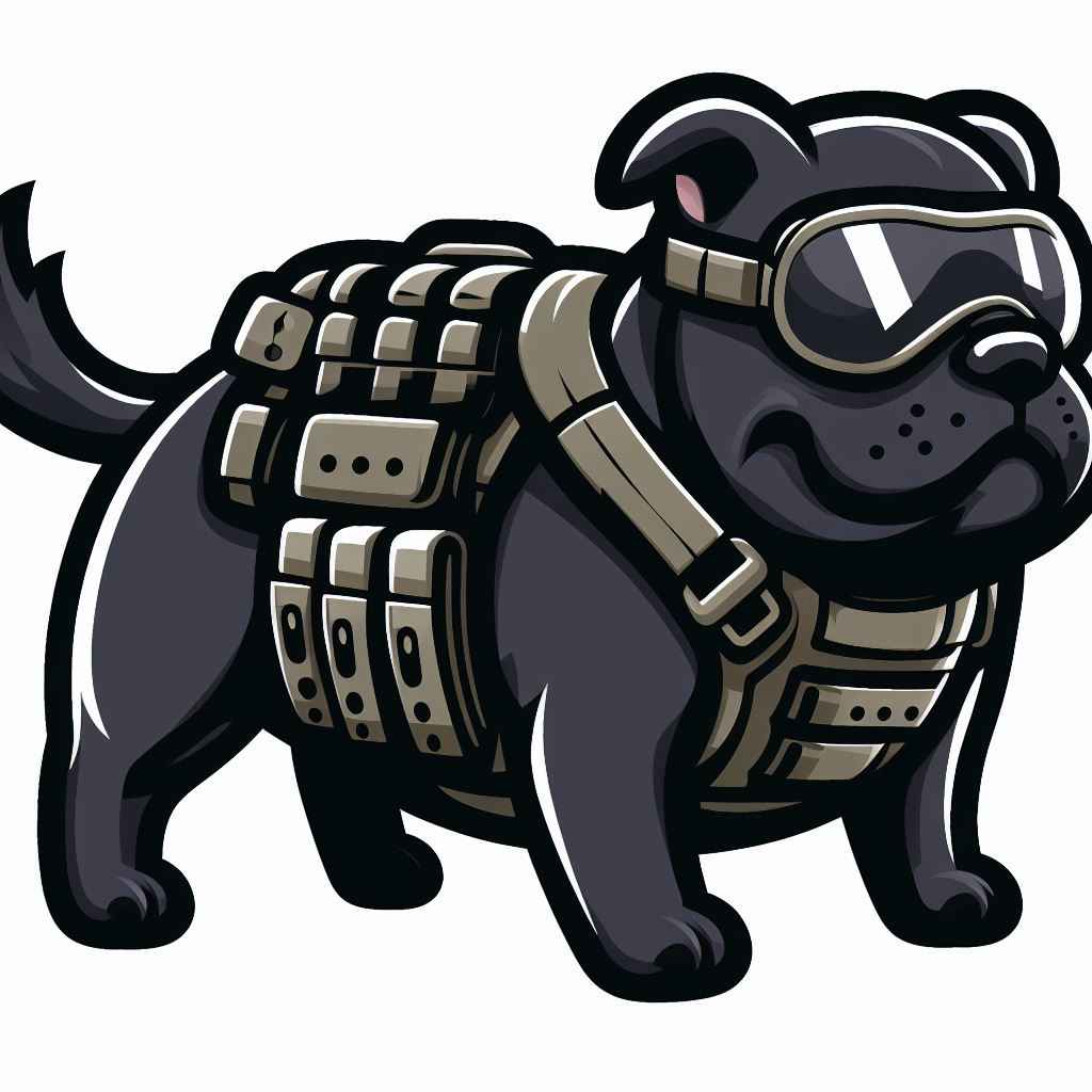 Black tactical service dog vest Patches