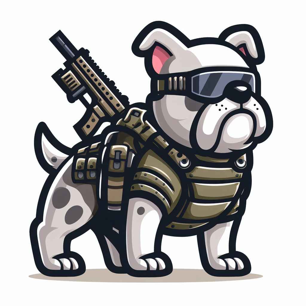 Tactical white dog patch design