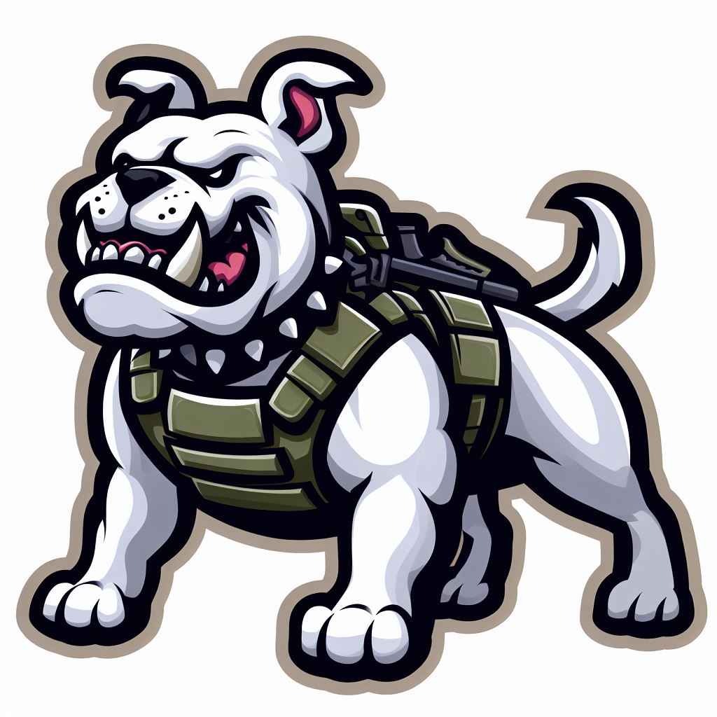Angry white bull dog tactical vest Patches design