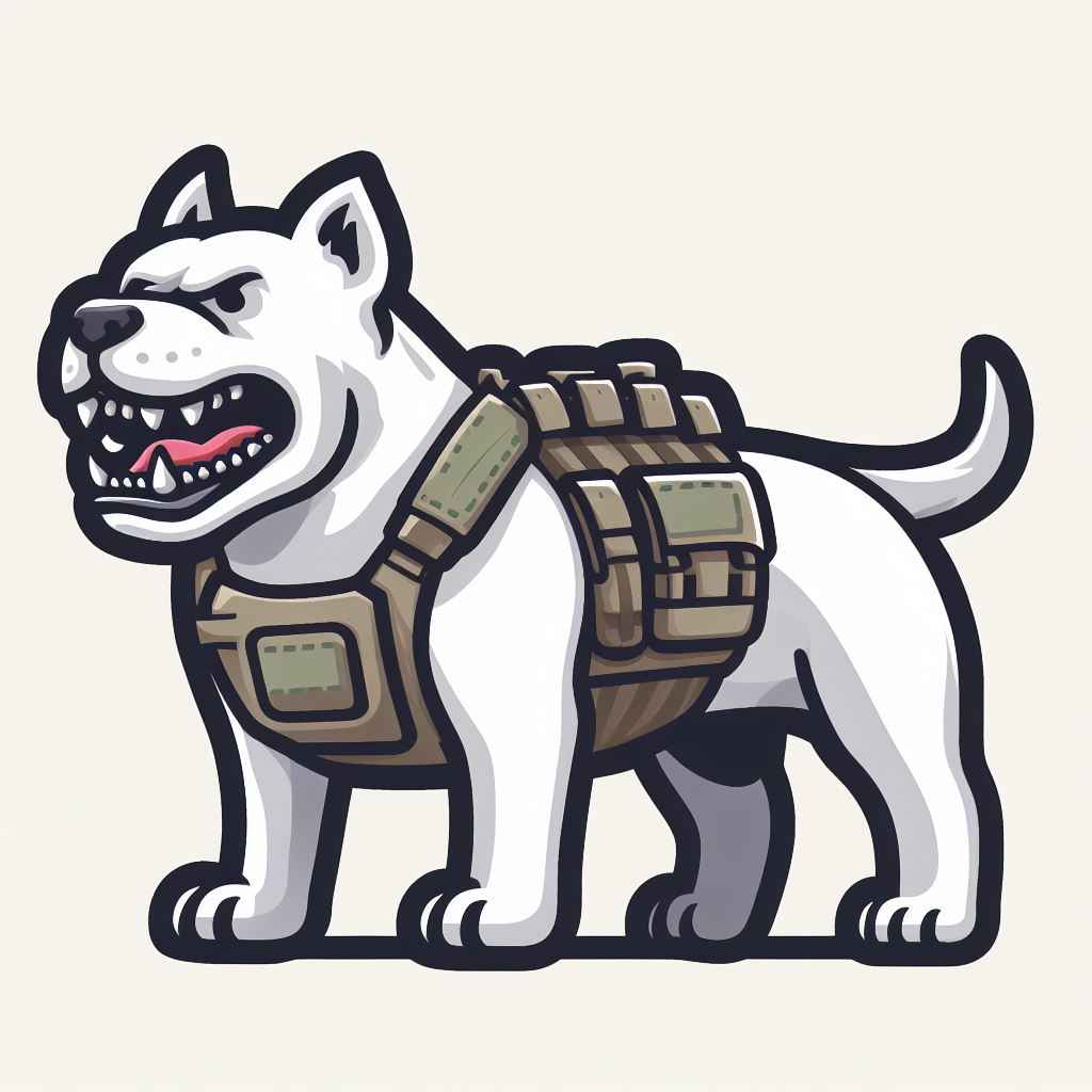Tactical white dog patch design vest