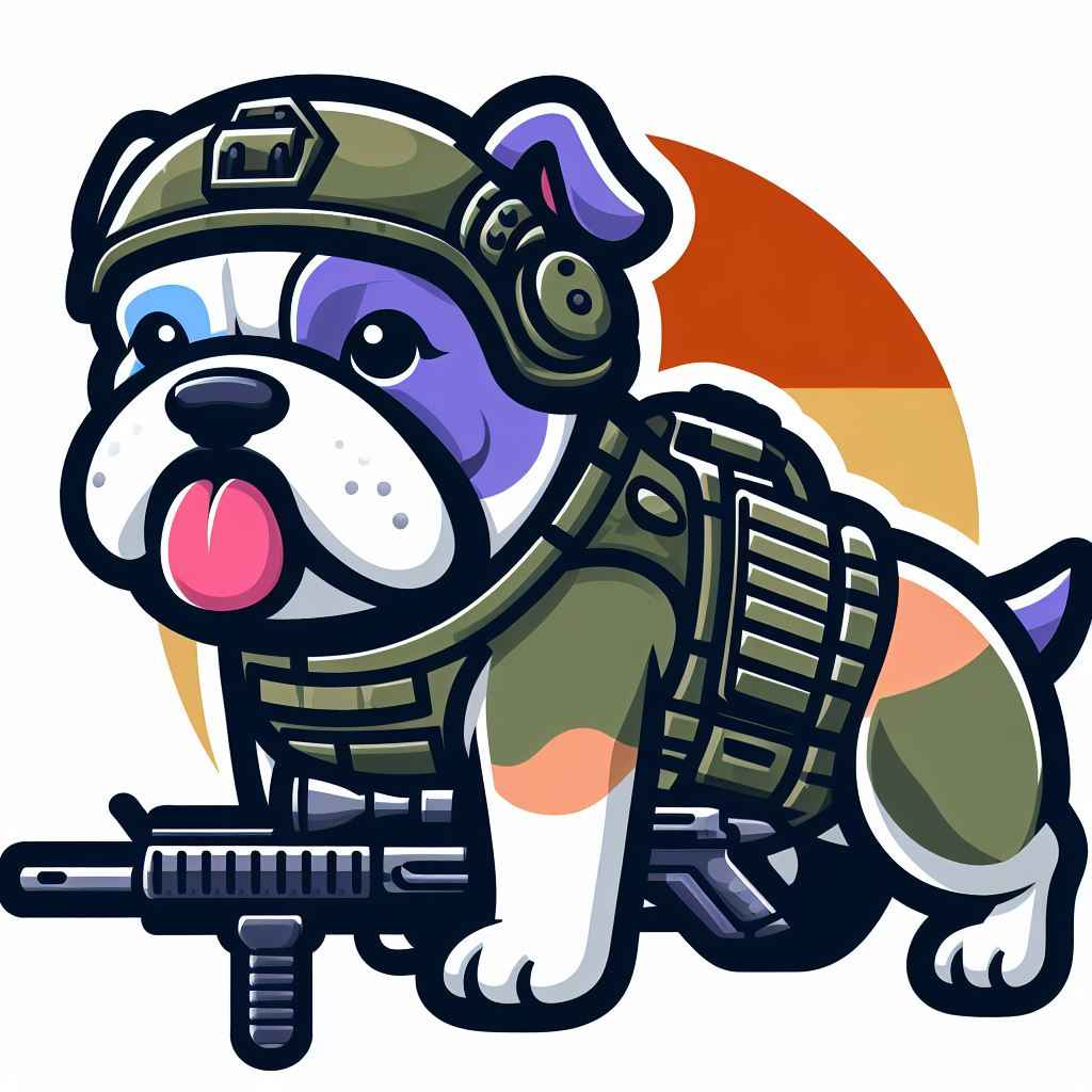 Multicoloured tactical dog
